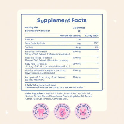 Genius Kids Focus Gummies Bacopa + Rhodiola | Ages 4+